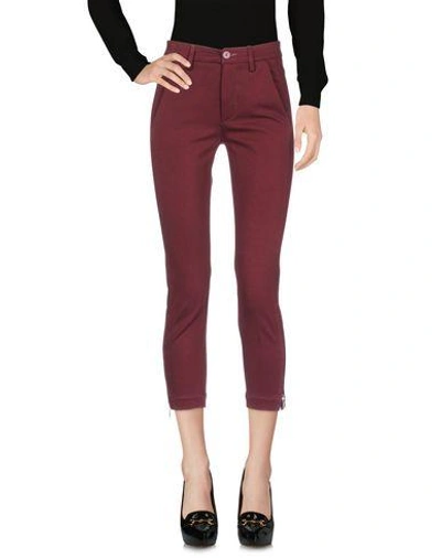 Shop Dondup Casual Pants In Maroon