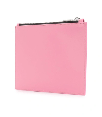 Shop Calvin Klein 205w39nyc Pink X Andy Warhol Foundation Electric Chair Leather Pouch In Pink/black