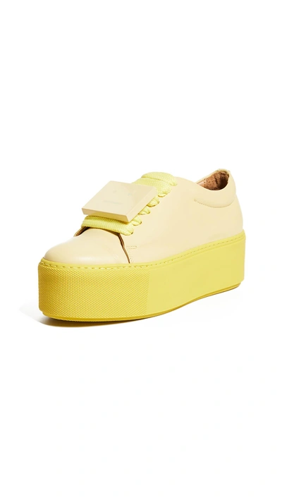 Shop Acne Studios Drihanna Platoform Sneakers In Solid Pale Yellow
