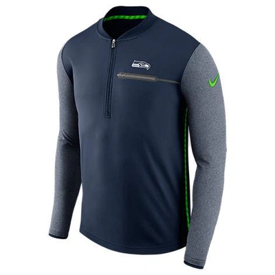 Shop Nike Men's Seattle Seahawks Nfl Coaches Half-zip Jacket, Blue