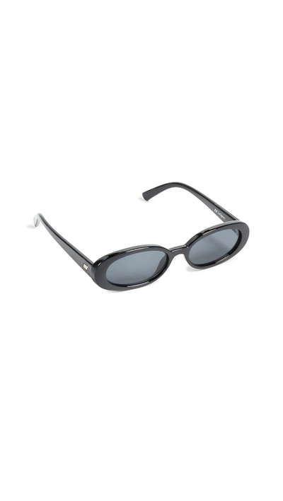 Shop Le Specs Outta Love Sunglasses In Black/smoke Mono