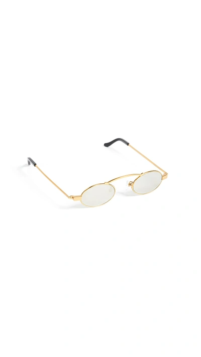Shop Roberi & Fraud Doris 2.0 Sunglasses In Yellow Gold/mirror