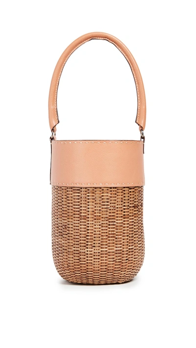 Shop Kayu Lucie Wicker Tote In Blush/natural