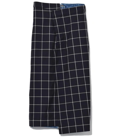 Shop Monse Navy/white Denim Back Pencil Skirt