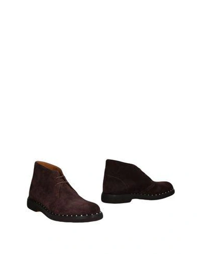 Shop Valentino Ankle Boots In Dark Brown