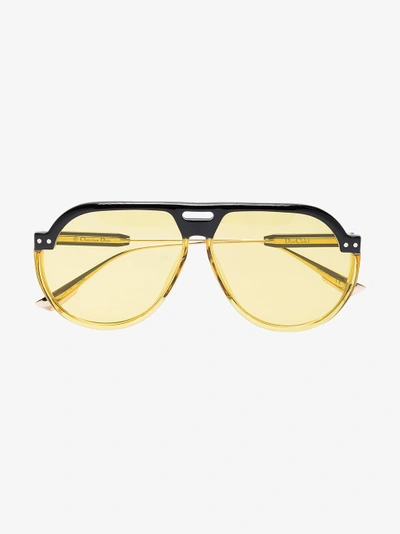 Shop Dior Eyewear Club 3 Aviator Sunglasses In Brown
