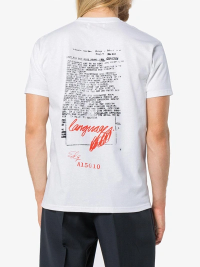 Shop Languages Riot Print Short Sleeve Cotton T Shirt In White