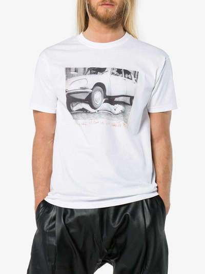 Shop Languages Car Print Short Sleeve Cotton T-shirt In White