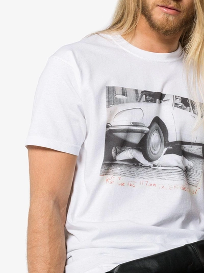 Shop Languages Car Print Short Sleeve Cotton T-shirt In White