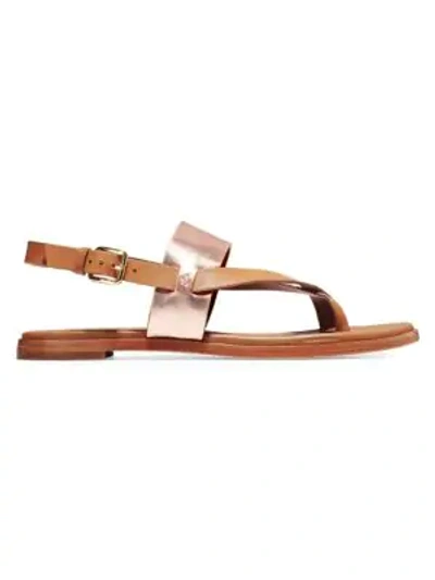 Shop Cole Haan Women's Anica Leather Slingback Thong Sandals In Brown