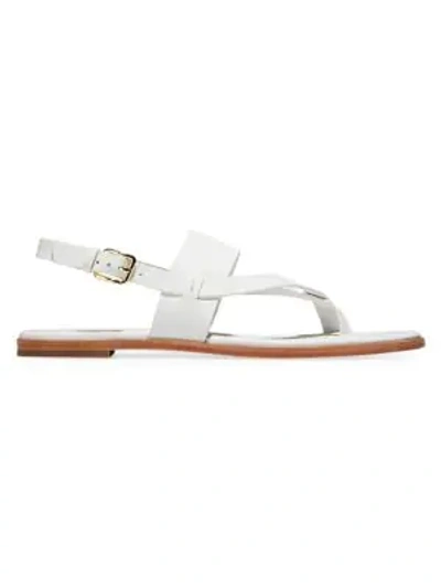 Shop Cole Haan Anica Leather Slingback Thong Sandals In White