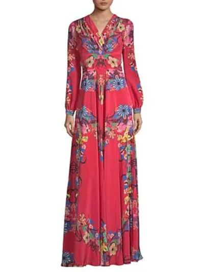 Shop Etro Tropical Floral-print Silk Dress In Pink