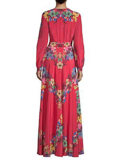Shop Etro Tropical Floral-print Silk Dress In Pink