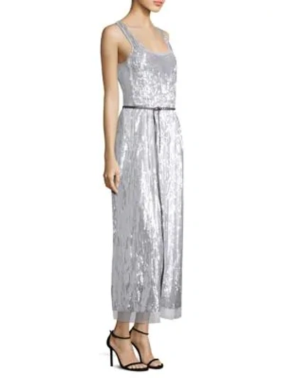Shop Marc Jacobs Sequin Column Dress In Silver
