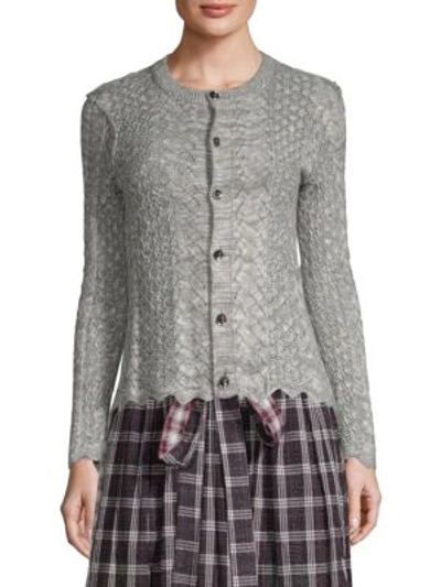 Shop Marc Jacobs Pointelle-knit Cardigan In Grey Melange