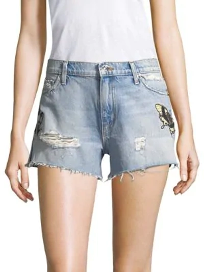 Shop Hudson Distressed Denim Cut-off Shorts In Monarch