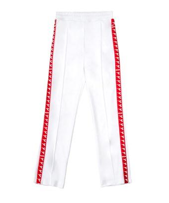 white polyester joggers