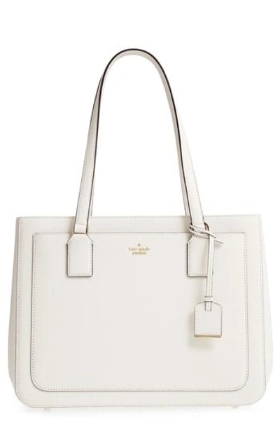 Shop Kate Spade Cameron Street - Zooey Leather Tote - White In Cement