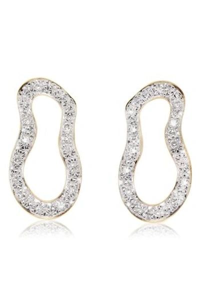 Shop Monica Vinader Riva Pod Diamond Drop Earrings In Rose Gold/ Diamond