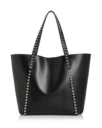 Shop Rebecca Minkoff Blythe Studded Leather Tote In Black/silver