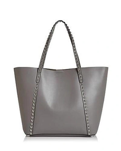 Shop Rebecca Minkoff Blythe Studded Leather Tote In Gray/silver
