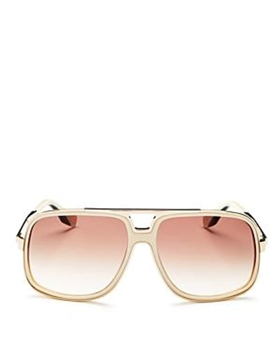 Shop Marc Jacobs Women's Brow Bar Square Sunglasses, 60mm In Ivory/brown
