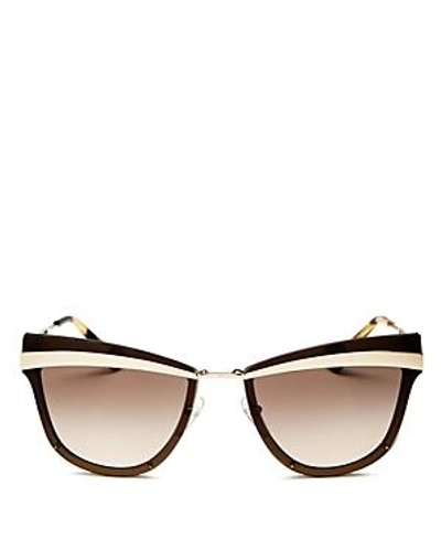 Shop Prada Women's Oversized Cat Eye Sunglasses, 61mm In Gold/brown