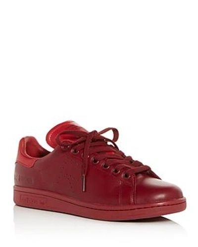 Shop Adidas Originals Raf Simons For Adidas Women's Stan Smith Leather Lace Up Sneakers In Burgundy