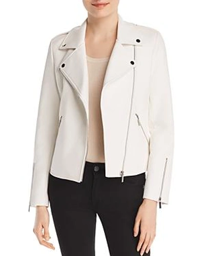Shop Bagatelle Embossed Faux Leather Moto Jacket In White