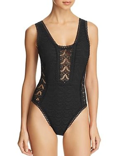 Shop Becca By Rebecca Virtue Color Play Sheer Panel One Piece Swimsuit In Black