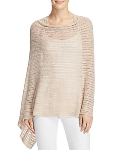 Shop Minnie Rose Pointelle Poncho In Camel