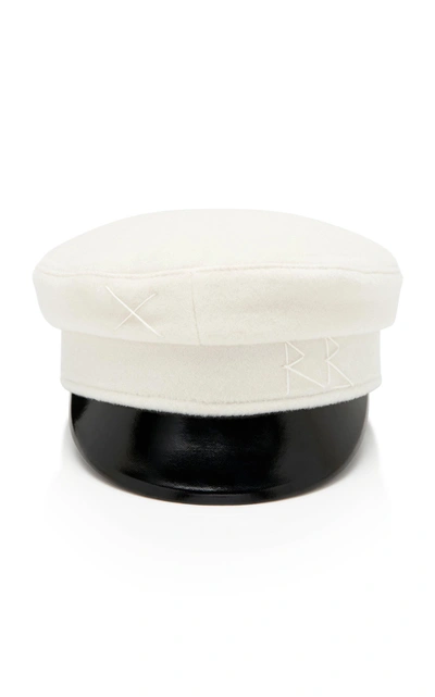 Shop Ruslan Baginskiy Hats Wool Baker Boy Cap In White