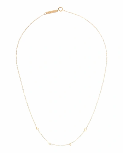 Shop Zoë Chicco Tiny Love Necklace In Gold