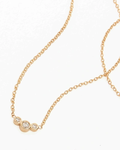 Shop Zoë Chicco Small Graduated Diamonds Necklace In Gold
