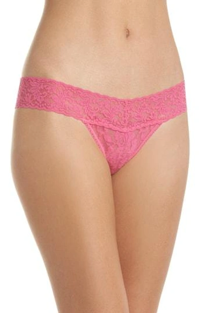 Shop Hanky Panky Signature Lace Low Rise Thong In Hibiscus Pink