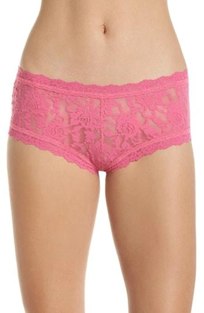 Shop Hanky Panky 'signature Lace' Boyshorts In Hibiscus Pink