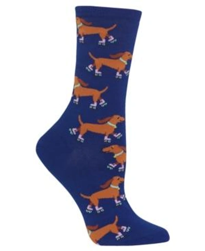 Shop Hot Sox Women's Rollerskating Dog Socks In Dark Blue