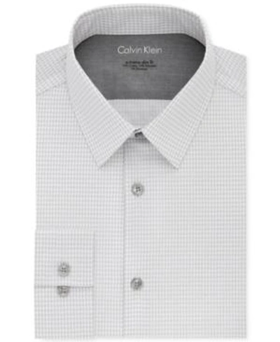 Shop Calvin Klein X Men's Extra-slim Fit Thermal Stretch Performance Gray Print Dress Shirt In Gray Pearl