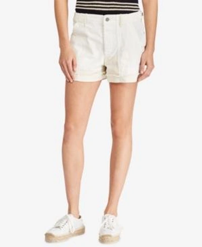 Shop Polo Ralph Lauren Patchwork Cotton Shorts In White