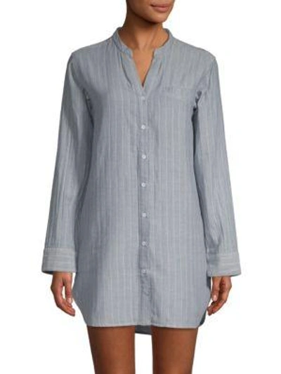 Shop Ugg Vivian Stripe Cotton Sleepshirt In Dusk