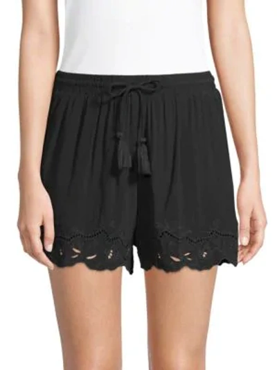 Shop Astr Rita Lace Shorts In Black