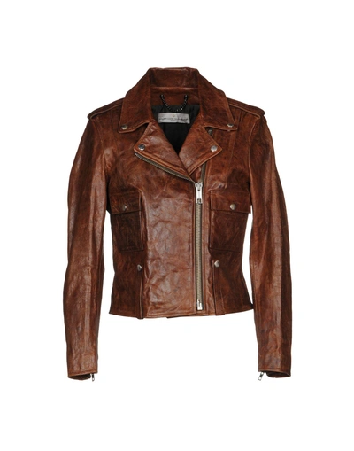 Shop Golden Goose Biker Jacket In Brown