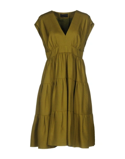 Shop Derek Lam Knee-length Dresses In Military Green