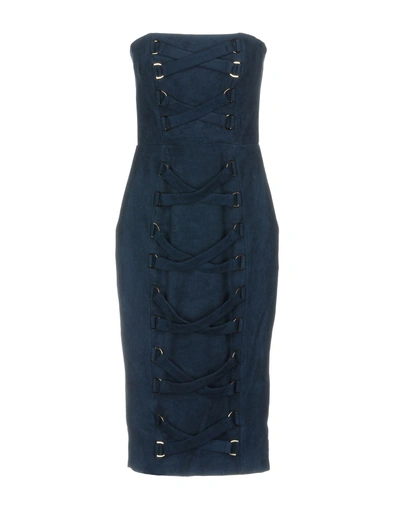 Shop Misha Knee-length Dress In Dark Blue