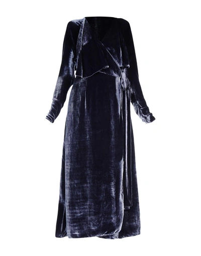 Shop Attico Long Dress In Dark Blue