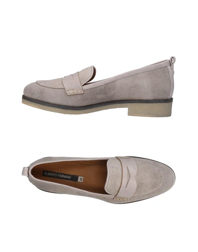 Shop Alberto Fermani Loafers In Dove Grey