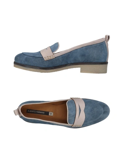 Shop Alberto Fermani Loafers In Azure