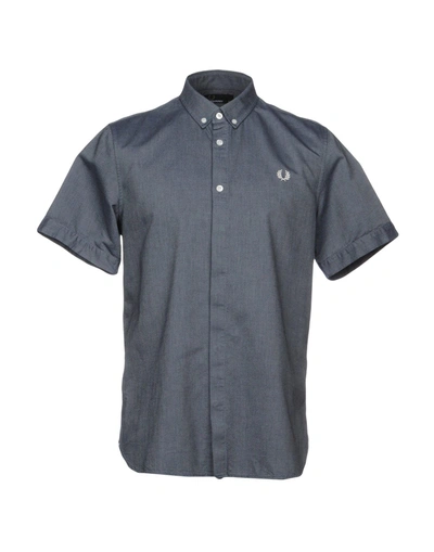 Shop Fred Perry Shirts In Dark Blue