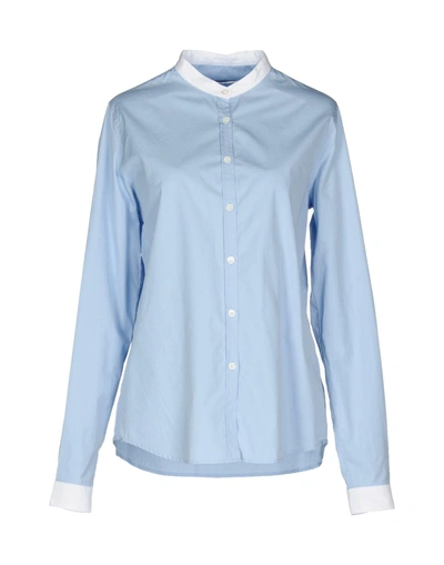 Shop Barena Venezia Solid Color Shirts & Blouses In Sky Blue
