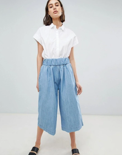 Shop Waven Rae Denim Culottes-blue